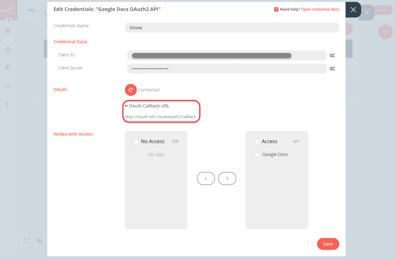OAuth Callback URL